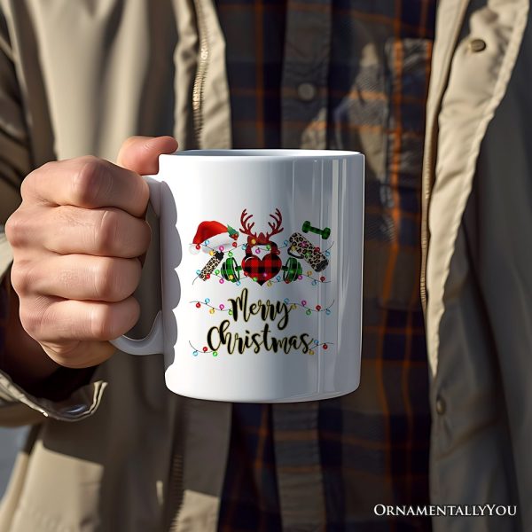 Personalized Mug Gym Buffalo Plaid Christmas, Personal Trainer Gift Personalized Mug Gym Buffalo Plaid Christmas, Personal Trainer Gift