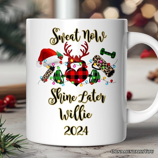 Personalized Mug Gym Buffalo Plaid Christmas, Personal Trainer Gift Personalized Mug Gym Buffalo Plaid Christmas, Personal Trainer Gift