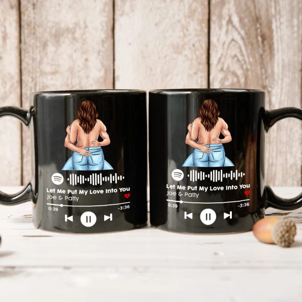 Personalized Name Songs, Naughty Make Love Couple Black Mug