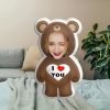 Personalized Photo Bear Plush Pillow with I Love You Message Personalized Photo Bear Plush Pillow with I Love You Message