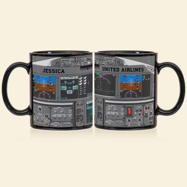 Personalized Plane Dashboard Mug, Custom Airplane Cockpit, Gift For Airplane Lovers (AP0402)