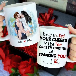 Personalized Romantic Couple Mug, Your Cheeks Will Be Too Once I'm Finished With Spanking You, Funny Gift For Couple