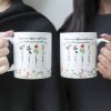 Personalized Sisters Mug with Birth Flowers Ceramic Gift