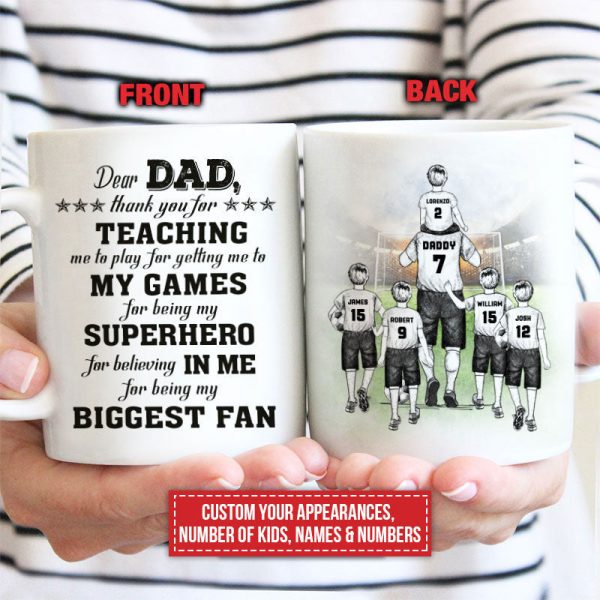 Personalized Soccer Dad And Child Thank You Custom Kid Custom Mug Personalized Soccer Dad And Child Thank You Custom Kid Custom Mug