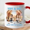 Personalized White Ceramic Couple & Dog Mug - Dog Lovers Gift Personalized White Ceramic Couple & Dog Mug - Dog Lovers Gift