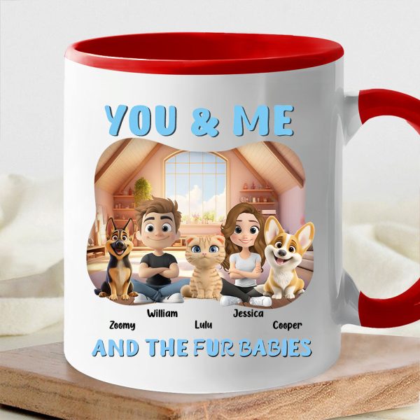Personalized White Ceramic Couple & Dog Mug - Dog Lovers Gift Personalized White Ceramic Couple & Dog Mug - Dog Lovers Gift