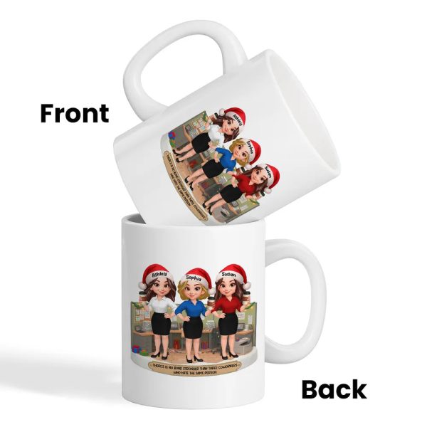 Personalized White Ceramic Mug for Coworkers Funny Office Scene, Custom Work Besties, Unique Gift for Colleagues Personalized White Ceramic Mug for Coworkers Funny Office Scene, Custom Work Besties, Unique Gift for Colleagues