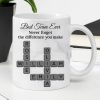 Personalized White Ceramic Mug for Fur Babies Lovers with Crossword Pet Names, Cute Unique Gift for Dog or Cat Mom