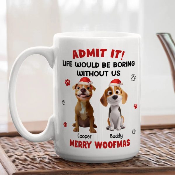 Personalized White Ceramic Mug with Cute Corgi Cartoon, Admit It Quote, Fun Christmas Pet Lover Gift Personalized White Ceramic Mug with Cute Corgi Cartoon, Admit It Quote, Fun Christmas Pet Lover Gift