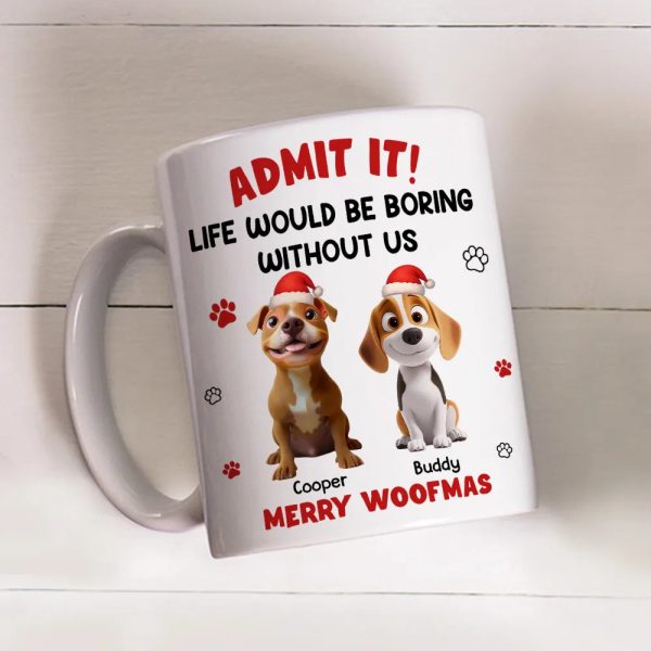 Personalized White Ceramic Mug with Cute Corgi Cartoon, Admit It Quote, Fun Christmas Pet Lover Gift Personalized White Ceramic Mug with Cute Corgi Cartoon, Admit It Quote, Fun Christmas Pet Lover Gift