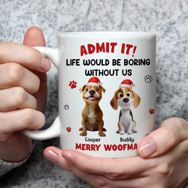 Personalized White Ceramic Mug with Cute Corgi Cartoon, Admit It Quote, Fun Christmas Pet Lover Gift Personalized White Ceramic Mug with Cute Corgi Cartoon, Admit It Quote, Fun Christmas Pet Lover Gift