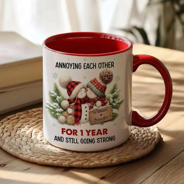 Personalized White Ceramic Mug with Cute Snowman Couple, Funny Anniversary Coffee Cup, Cozy Winter Keepsake, Unique Romantic Gift for Couples Personalized White Ceramic Mug with Cute Snowman Couple, Funny Anniversary Coffee Cup, Cozy Winter Keepsake, Unique Romantic Gift for Couples