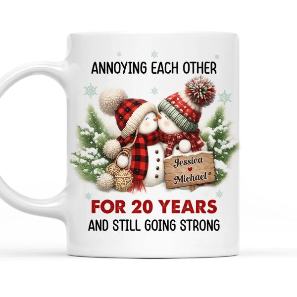 Personalized White Ceramic Mug with Cute Snowman Couple, Funny Anniversary Coffee Cup, Cozy Winter Keepsake, Unique Romantic Gift for Couples Personalized White Ceramic Mug with Cute Snowman Couple, Funny Anniversary Coffee Cup, Cozy Winter Keepsake, Unique Romantic Gift for Couples