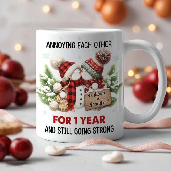 Personalized White Ceramic Mug with Cute Snowman Couple, Funny Anniversary Coffee Cup, Cozy Winter Keepsake, Unique Romantic Gift for Couples Personalized White Ceramic Mug with Cute Snowman Couple, Funny Anniversary Coffee Cup, Cozy Winter Keepsake, Unique Romantic Gift for Couples