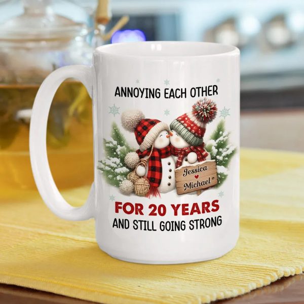 Personalized White Ceramic Mug with Cute Snowman Couple, Funny Anniversary Coffee Cup, Cozy Winter Keepsake, Unique Romantic Gift for Couples Personalized White Ceramic Mug with Cute Snowman Couple, Funny Anniversary Coffee Cup, Cozy Winter Keepsake, Unique Romantic Gift for Couples