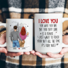 Personalized White Ceramic Mug with Hugging Couple Illustration, Funny Love Quote, Unique Romantic Gift for Partner Personalized White Ceramic Mug with Hugging Couple Illustration, Funny Love Quote, Unique Romantic Gift for Partner