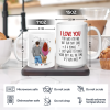 Personalized White Ceramic Mug with Hugging Couple Illustration, Funny Love Quote, Unique Romantic Gift for Partner Personalized White Ceramic Mug with Hugging Couple Illustration, Funny Love Quote, Unique Romantic Gift for Partner