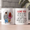 Personalized White Ceramic Mug with Hugging Couple Illustration, Funny Love Quote, Unique Romantic Gift for Partner Personalized White Ceramic Mug with Hugging Couple Illustration, Funny Love Quote, Unique Romantic Gift for Partner
