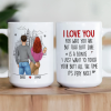 Personalized White Ceramic Mug with Hugging Couple Illustration, Funny Love Quote, Unique Romantic Gift for Partner Personalized White Ceramic Mug with Hugging Couple Illustration, Funny Love Quote, Unique Romantic Gift for Partner