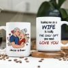 Personalized Wife Gift White Ceramic Mug with Kissing Couple Illustration, The Only Gift You Need, Unique Romantic Gift Personalized Wife Gift White Ceramic Mug with Kissing Couple Illustration, The Only Gift You Need, Unique Romantic Gift