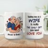 Personalized Wife Gift White Ceramic Mug with Kissing Couple Illustration, The Only Gift You Need, Unique Romantic Gift Personalized Wife Gift White Ceramic Mug with Kissing Couple Illustration, The Only Gift You Need, Unique Romantic Gift