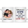 Personalized Wife Gift White Ceramic Mug with Kissing Couple Illustration, The Only Gift You Need, Unique Romantic Gift Personalized Wife Gift White Ceramic Mug with Kissing Couple Illustration, The Only Gift You Need, Unique Romantic Gift