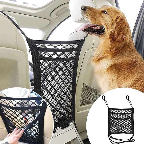 Pet Car Safety Net Barrier Rear Seat Fence with Storage Bag Pet Car Safety Net Barrier Rear Seat Fence with Storage Bag