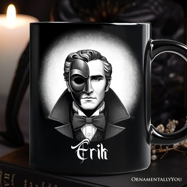 Phantom Opera Spooky Portrait Personalized Mug Horror Villain Theme Halloween Gift with Custom Name Phantom Opera Spooky Portrait Personalized Mug Horror Villain Theme Halloween Gift with Custom Name