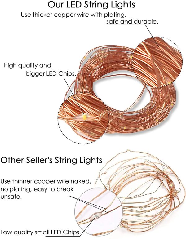 Photo Clip String Lights, 33Ft, 100 Led With Clear Clips Photo Clip String Lights, 33Ft, 100 Led With Clear Clips