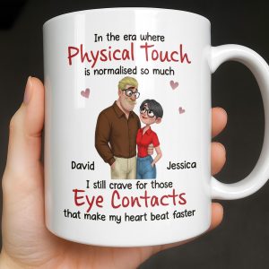 Physical Touch And Eye Contacts That Make Hearts Beat Faster - Personalized Custom Coffee Mug - CPL1360_MG