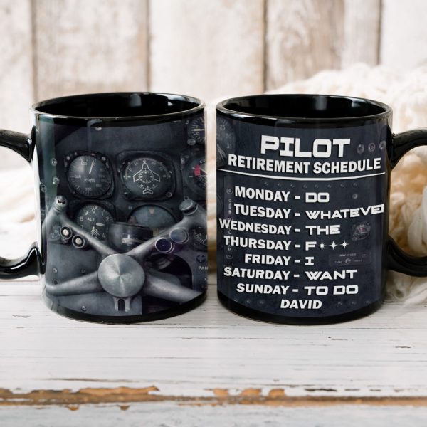 Pilot Retirement Schedule Personalized Retired Pilot Mug Gift For Pilot