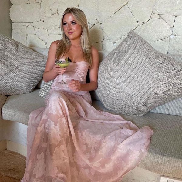 Pink Floral Lace Maxi Dress Pink Floral Lace Maxi Dress