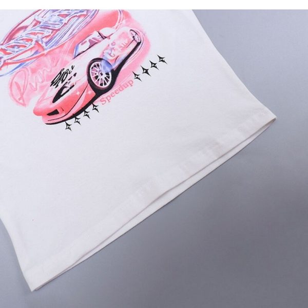 Pink Graphic Car Baby Tee Pink Graphic Car Baby Tee