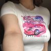 Pink Graphic Car Baby Tee Pink Graphic Car Baby Tee