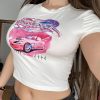Pink Graphic Car Baby Tee Pink Graphic Car Baby Tee