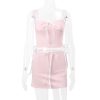 Pink Lace Bow Cami Top And Mini Skirt Set Pink Lace Bow Cami Top And Mini Skirt Set
