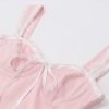 Pink Lace Bow Cami Top And Mini Skirt Set Pink Lace Bow Cami Top And Mini Skirt Set