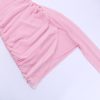 Pink Mesh Corset Draped Tube Mini Dress