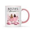Pink Pajamas Besties In Cozy Room Personalized Mug, Heartfelt Gift For Best Friends, BFF