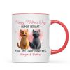 Pink Tone Happy Mother's Day Human Servant Cartoon Funny Cats Personalized Mug