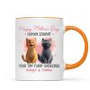 Pink Tone Happy Mother's Day Human Servant Cartoon Funny Cats Personalized Mug