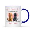 Pink Tone Happy Mother's Day Human Servant Cartoon Funny Cats Personalized Mug
