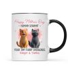 Pink Tone Happy Mother's Day Human Servant Cartoon Funny Cats Personalized Mug