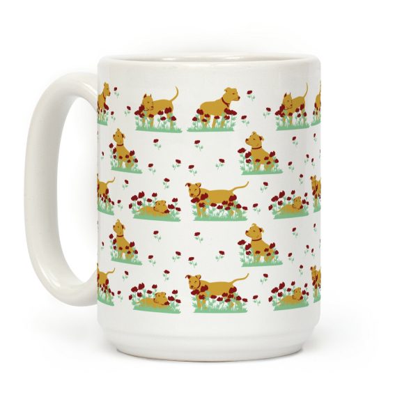 Pit Bulls and Poppies Coffee Mug Pit Bulls and Poppies Coffee Mug