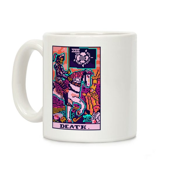 Pixelated Death Tarot Card Coffee Mug Pixelated Death Tarot Card Coffee Mug