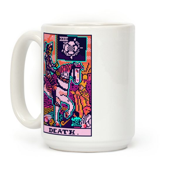 Pixelated Death Tarot Card Coffee Mug Pixelated Death Tarot Card Coffee Mug