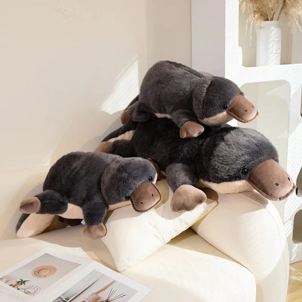 Plush Grey Platypus Pillow - Super Soft & Cuddly Toy for All Ages