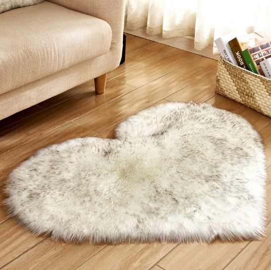 Plush Heart Shaped Carpet Non-Slip Mat Fluffy Rug Floor