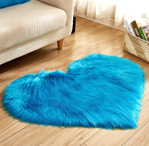 Plush Heart Shaped Carpet Non-Slip Mat Fluffy Rug Floor