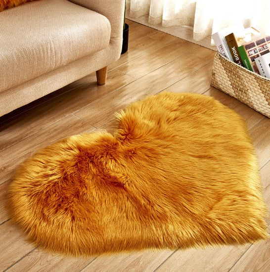 Plush Heart Shaped Carpet Non-Slip Mat Fluffy Rug Floor